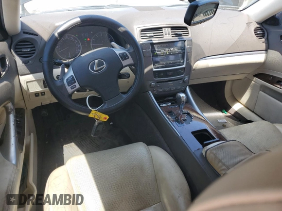 2013 Lexus IS 250 with VIN JTHBF5C2XD5192018, listed as a Copart auction lot 62072985 with 142,209 mi miles and Salvage title. Bid and sale history available at DreamBid. Image 8.