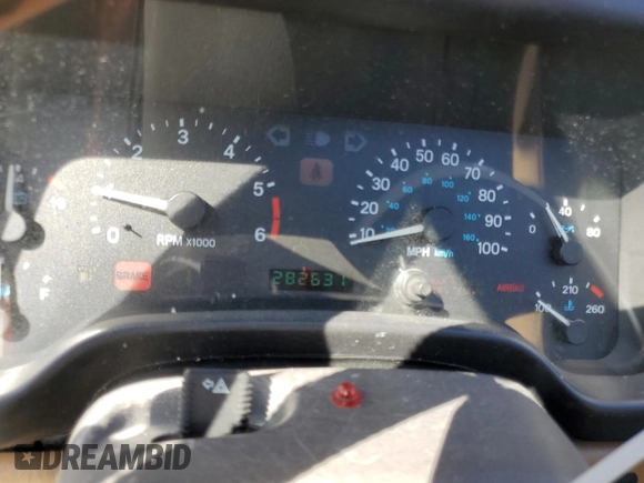 1997 Jeep Wrangler Sahara with VIN 1J4FY49S3VP528462, listed as a Copart auction lot 75415624 with 282,631 mi miles and Non Repairable. Bid and sale history available at carsss.com. Image 9.
