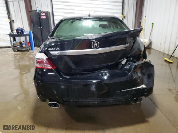 2010 Acura RL Tech Pkg with VIN JH4KB2F69AC002791, listed as a Copart auction lot 48122865 with NaN miles and Salvage Title. Bid and sale history available at carsss.com. Image 6.