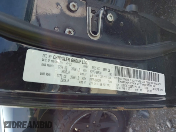 2013 Ram 1500 Express with VIN 1C6RR7KT9DS671178, listed as a IAAI auction lot 42743940 with 201,702 mi miles and . Bid and sale history available at DreamBid. Image 9.