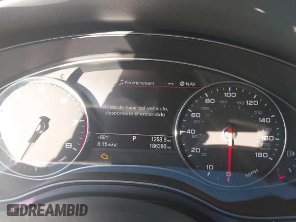 2013 Audi A6 3.0T Prestige with VIN WAUJGAFC6DN131821, listed as a IAAI auction lot 41411463 with 186,380 mi miles. Bid and sale history available at carsss.com. Image 7.