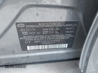 2012 Hyundai Sonata Limited z VIN 5NPEC4ACXCH406453, wystawiony jako IAAI lot #41365224 z przebiegiem 87 766 mil mil oraz . Historia ofert i sprzedaży dostępna na DreamBid. Obrazek 9.
