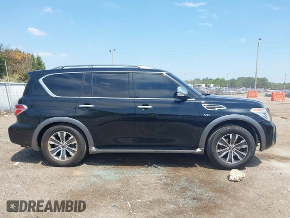 2020 Nissan Armada SL with VIN JN8AY2ND6L9108907, listed as a IAAI auction lot 40211000 with 95,404 mi miles. Bid and sale history available at carsss.com. Image 13.