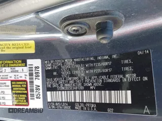 2014 Toyota Sienna XLE with VIN 5TDYK3DC5ES481399, listed as a IAAI auction lot 42085550 with 154,157 mi miles. Bid and sale history available at carsss.com. Image 9.