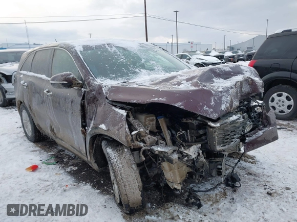 2019 Kia Sorento LX V6 with VIN 5XYPGDA5XKG569320, listed as a IAAI auction lot 41299982 with 115,407 mi miles. Bid and sale history available at carsss.com. Image 1.