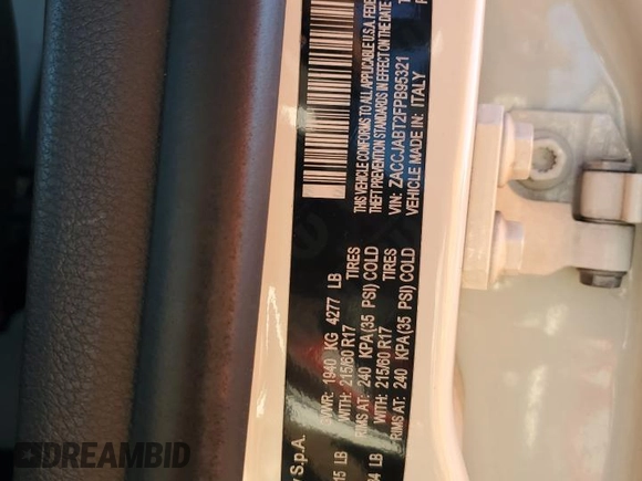 2015 Jeep Renegade Latitude with VIN ZACCJABT2FPB95321, listed as a Copart auction lot 47185875 with 117,714 mi miles and Salvage Title. Bid and sale history available at carsss.com. Image 12.