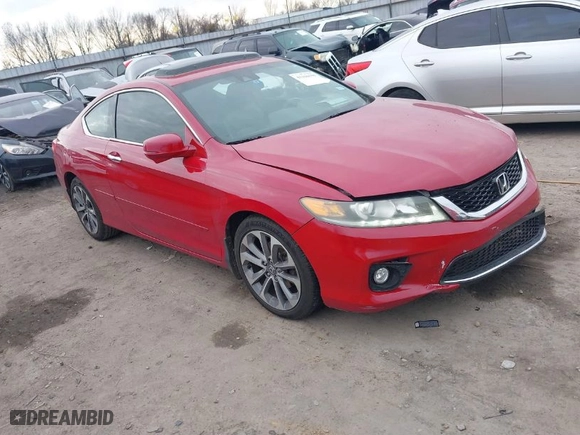 2014 Honda Accord Coupe EX-L with VIN 1HGCT2B84EA005580, listed as a IAAI auction lot 41166550 with 85,441 mi miles. Bid and sale history available at carsss.com. Image 1.
