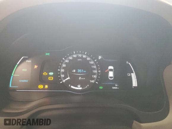 2017 Hyundai Ioniq Limited with VIN KMHC85LC7HU020819, listed as a Copart auction lot 53632155 with 72,404 mi miles and Clean Title. Bid and sale history available at DreamBid. Image 9.