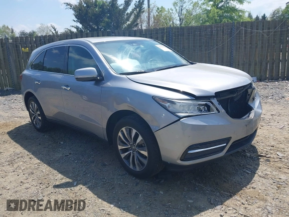 2016 Acura MDX w/Tech with VIN 5FRYD4H41GB048803, listed as a IAAI auction lot 42066482 with 105,435 mi miles. Bid and sale history available at carsss.com. Image 1.