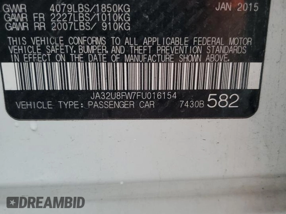 2015 Mitsubishi Lancer GT with VIN JA32U8FW7FU016154, listed as a Copart auction lot 70076844 with 120,125 mi miles and Salvage Title. Bid and sale history available at carsss.com. Image 14.