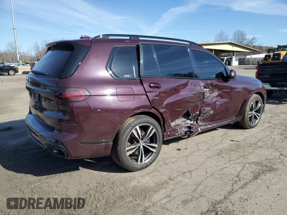 2022 BMW X7 xDrive40i z VIN 5UXCW2C00N9K81494, wystawiony jako Copart lot #51406425 z przebiegiem Nie podano mil oraz Szkoda całkowita • Salvage title. Historia ofert i sprzedaży dostępna na DreamBid. Obrazek 3.