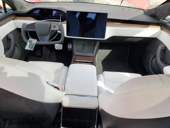 2023 Tesla Model S with VIN 5YJSA1E53PF525324, listed as a Copart auction lot 48079685 with Not provided miles and Salvage title. Bid and sale history available at DreamBid. Image 8.