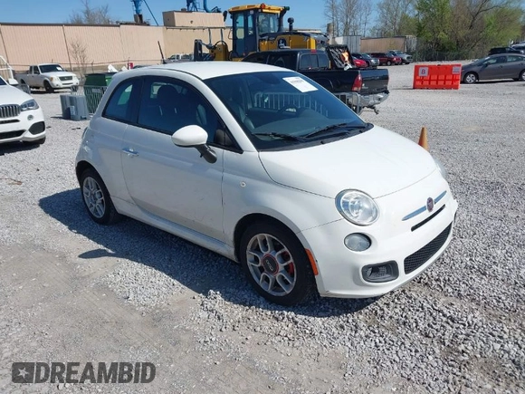 2015 FIAT 500 Sport with VIN 3C3CFFBR1FT663166, listed as a IAAI auction lot 41968299 with 132,772 mi miles. Bid and sale history available at carsss.com. Image 1.