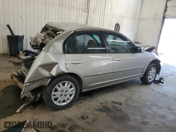 2004 Honda Civic LX with VIN 2HGES16514H548598, listed as a Copart auction lot 53430835 with 207,102 mi miles and Salvage Title. Bid and sale history available at carsss.com. Image 3.