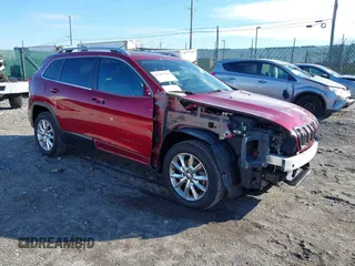 2014 Jeep Cherokee Limited with VIN 1C4PJMDB7EW219458, listed as a IAAI auction lot 41007909 with Not Provided miles. Bid and sale history available at carsss.com. Image 1.