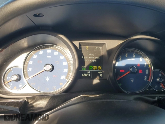 2015 Maserati GranTurismo Sport with VIN ZAM45VMA5F0129195, listed as a Copart auction lot 86961794 with 43,851 mi miles and Salvage title. Bid and sale history available at DreamBid. Image 9.