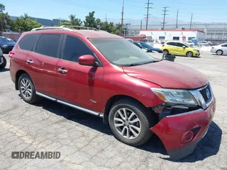 2014 Nissan Pathfinder Platinum Hybrid with VIN 5N1CR2MN7EC659165, listed as a IAAI auction lot 42715304 with 159,980 mi miles and . Bid and sale history available at DreamBid. Image 1.