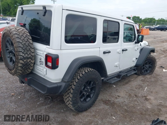 2024 Jeep Wrangler Sport S with VIN 1C4PJXDG9RW289370, listed as a IAAI auction lot 42274788 with 15,776 mi miles and . Bid and sale history available at DreamBid. Image 4.