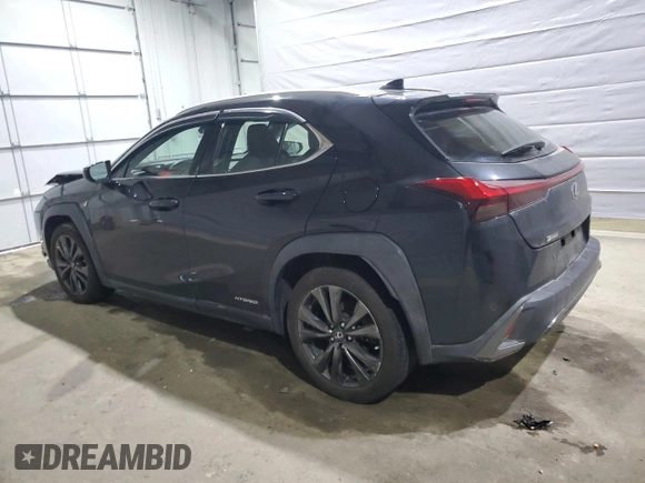 2020 Lexus UX 250h F Sport with VIN JTHR9JBHXL2025565, listed as a Copart auction lot 48895135 with 48,393 mi miles and Salvage title. Bid and sale history available at DreamBid. Image 2.