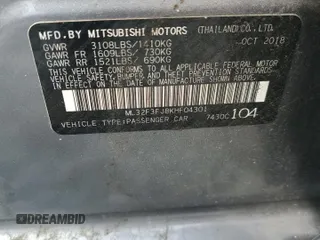2019 Mitsubishi Mirage ES with VIN ML32F3FJ8KHF04301, listed as a Copart auction lot 56006405 with 83,055 mi miles and Non repairable. Bid and sale history available at DreamBid. Image 12.