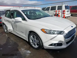 2015 Ford Fusion Titanium Hybrid with VIN 3FA6P0RU9FR308973, listed as a IAAI auction lot 41754320 with 82,686 mi miles. Bid and sale history available at carsss.com. Image 1.