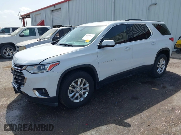 2018 Chevrolet Traverse LT Cloth with VIN 1GNERGKW4JJ144479, listed as a IAAI auction lot 41839641 with 136,404 mi miles. Bid and sale history available at carsss.com. Image 2.