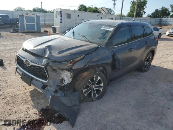 2021 Toyota Highlander XLE with VIN 5TDGZRAHXMS521419, listed as a Copart auction lot 59068364 with 44,634 mi miles and Salvage title. Bid and sale history available at DreamBid. Image 1.