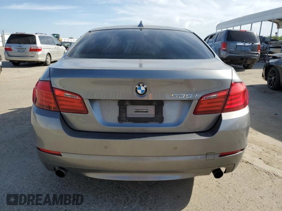 2011 BMW 5 Series 535i with VIN WBAFR7C52BC602347, listed as a Copart auction lot 53147525 with 168,642 mi miles and Salvage Title. Bid and sale history available at carsss.com. Image 6.