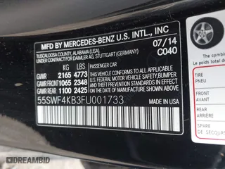 2015 Mercedes-Benz C-Class C 300 Luxury with VIN 55SWF4KB3FU001733, listed as a IAAI auction lot 41959600 with 102,980 mi miles. Bid and sale history available at carsss.com. Image 9.