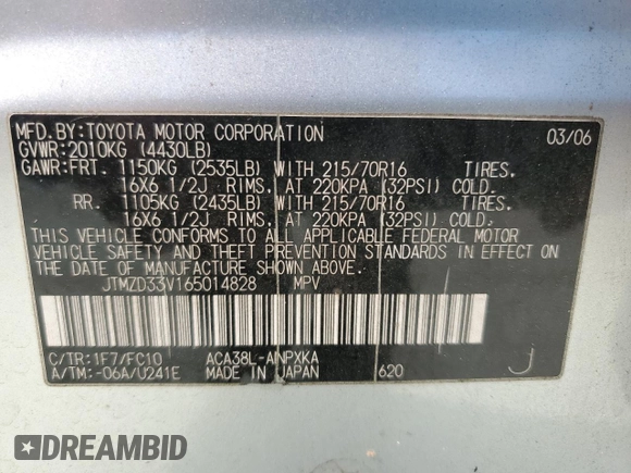 2006 Toyota RAV4 with VIN JTMZD33V165014828, listed as a Copart auction lot 75956434 with 161,575 mi miles and Salvage Title. Bid and sale history available at carsss.com. Image 12.