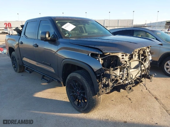 2023 Toyota Tundra 4WD SR5 with VIN 5TFLA5DB3PX106656, listed as a IAAI auction lot 38528121 with 7,677 mi miles. Bid and sale history available at carsss.com. Image 1.
