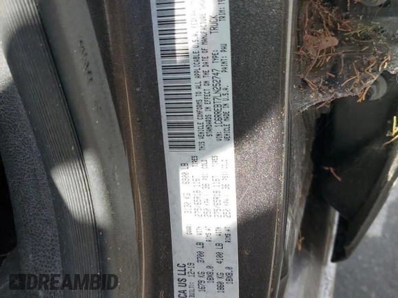 2020 Ram 1500 Big Horn with VIN 1C6RREBT7LN252747, listed as a Copart auction lot 49156785 with 690,174 mi miles and Salvage Title. Bid and sale history available at carsss.com. Image 12.
