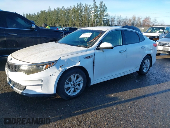 2016 Kia Optima LX with VIN 5XXGT4L31GG034993, listed as a IAAI auction lot 41881231 with 81,888 mi miles. Bid and sale history available at carsss.com. Image 2.