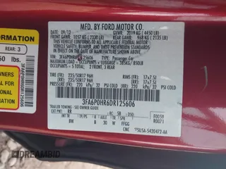 2013 Ford Fusion SE with VIN 3FA6P0HR6DR125606, listed as a IAAI auction lot 41778720 with 196,786 mi miles. Bid and sale history available at carsss.com. Image 9.