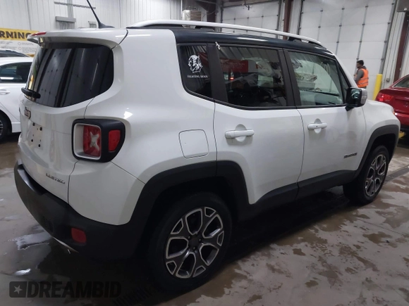 2017 Jeep Renegade Limited with VIN ZACCJBDB4HPG10586, listed as a IAAI auction lot 41410600 with 34,705 mi miles and . Bid and sale history available at DreamBid. Image 4.