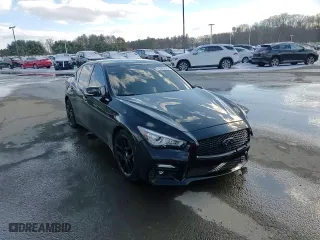 2016 Infiniti Q50 3.0t Red Sport 400 with VIN JN1FV7AR6GM450789, listed as a Copart auction lot 43578625 with 114,781 mi miles and Salvage Title. Bid and sale history available at carsss.com. Image 10.