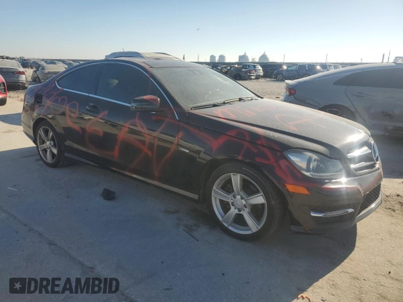 2012 Mercedes-Benz C 250 with VIN WDDGJ4HB6CF764290, listed as a Copart auction lot 83024974 with Not provided miles and Salvage title. Bid and sale history available at DreamBid. Image 4.