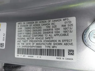 2023 Honda CR-V Hybrid Sport with VIN 2HKRS5H54PH706805, listed as a IAAI auction lot 41599563 with 90,581 mi miles. Bid and sale history available at carsss.com. Image 9.