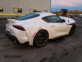 2023 Toyota GR Supra 3.0 with VIN WZ1DB0G07PW058441, listed as a Copart auction lot 81649544 with 0 mi miles and Salvage Title. Bid and sale history available at carsss.com. Image 3.