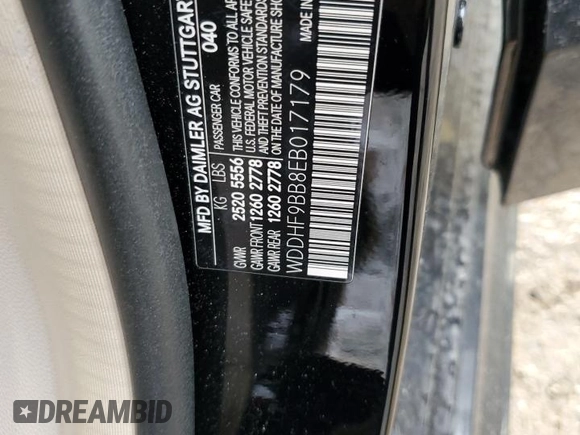 2014 Mercedes-Benz E 550 Sport with VIN WDDHF9BB8EB017179, listed as a Copart auction lot 85472684 with 85,515 mi miles and Salvage Title. Bid and sale history available at DreamBid. Image 14.