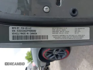 2023 Dodge Challenger SXT с VIN 2C3CDZAG2PH695092, выставлен на аукционе IAAI как лот 42505262 с пробегом 13 187 миль миль и . История ставок и продаж доступна на DreamBid. Изображение 9.