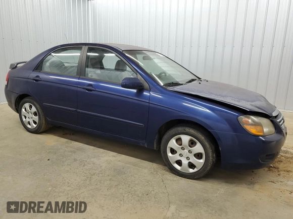 2009 Kia Spectra EX with VIN KNAFE221X95626293, listed as a Copart auction lot 70646504 with 197,017 mi miles and Clean Title. Bid and sale history available at carsss.com. Image 4.