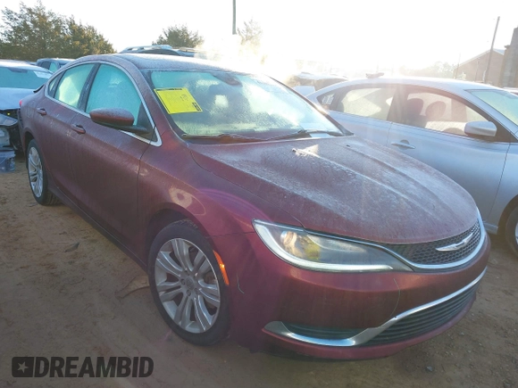2015 Chrysler 200 Limited with VIN 1C3CCCAB1FN532993, listed as a IAAI auction lot 41435312 with 86,298 mi miles. Bid and sale history available at carsss.com. Image 1.