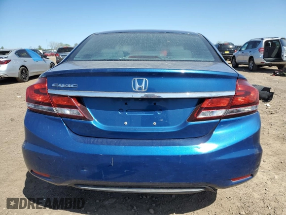 2015 Honda Civic LX with VIN 2HGFB2F57FH558226, listed as a Copart auction lot 54951525 with Not provided miles and Salvage title. Bid and sale history available at DreamBid. Image 6.