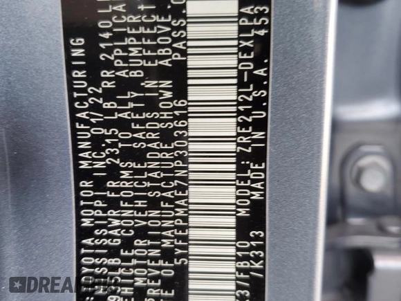 2022 Toyota Corolla LE with VIN 5YFEPMAE7NP303616, listed as a Copart auction lot 48185395 with 31,007 mi miles and Salvage Title. Bid and sale history available at carsss.com. Image 12.
