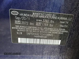 2012 Hyundai Elantra Limited z VIN 5NPDH4AE7CH108845, wystawiony jako Copart lot #59153435 z przebiegiem 209 804 mil mil oraz Czysty tytuł • Clean title. Historia ofert i sprzedaży dostępna na DreamBid. Obrazek 12.