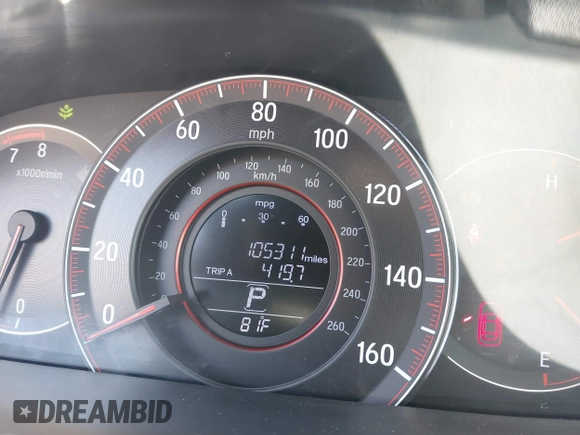 2016 Honda Accord Sport with VIN 1HGCR2F58GA074001, listed as a IAAI auction lot 42473844 with 105,311 mi miles and . Bid and sale history available at DreamBid. Image 7.