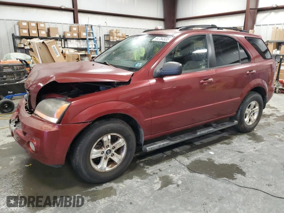2005 Kia Sorento LX with VIN KNDJD733255391380, listed as a Copart auction lot 44764535 with 129,652 mi miles and Salvage Title. Bid and sale history available at carsss.com. Image 1.