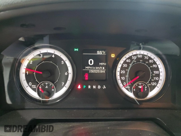 2018 Ram 1500 Express with VIN 1C6RR7FT9JS309082, listed as a Copart auction lot 47548215 with 156,529 mi miles and Salvage Title. Bid and sale history available at carsss.com. Image 9.