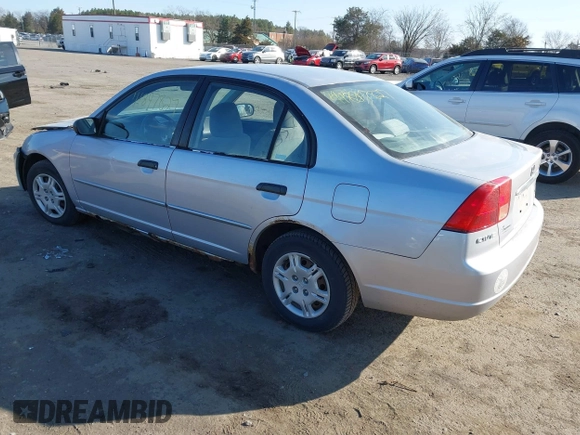 2001 Honda Civic LX with VIN 1HGES16541L057120, listed as a IAAI auction lot 41897827 with 160,715 mi miles. Bid and sale history available at carsss.com. Image 3.